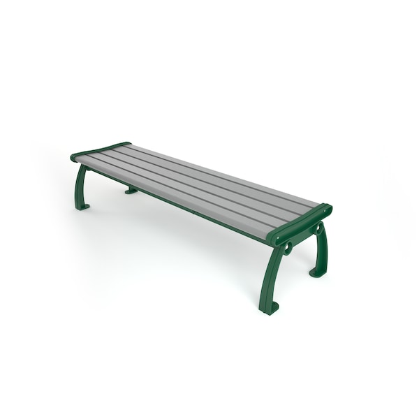 Gray 5' Heritage Backless Bench with Green Frame